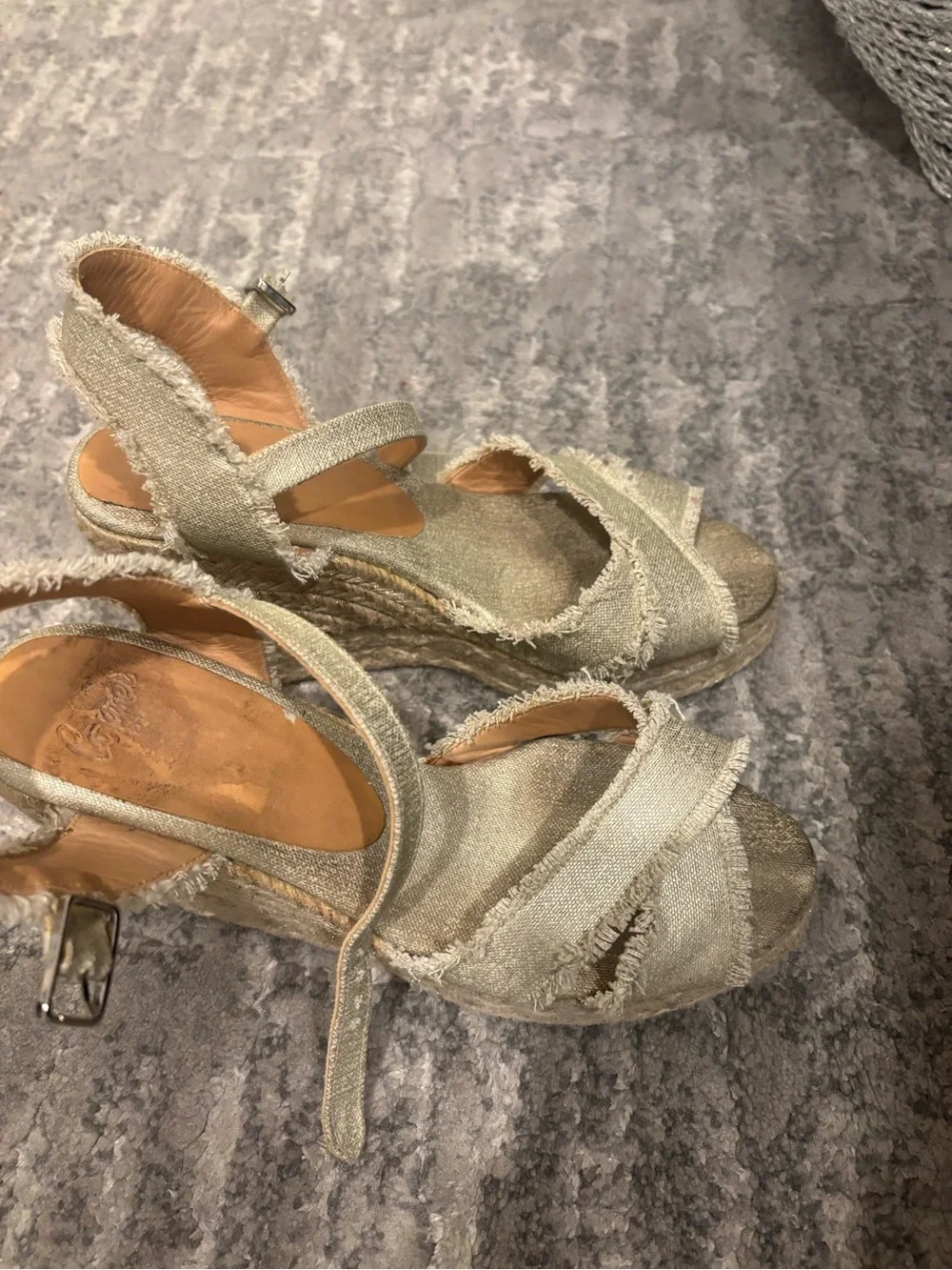 Castaner Bromelia Wedge Espadrille Sandals in light gold